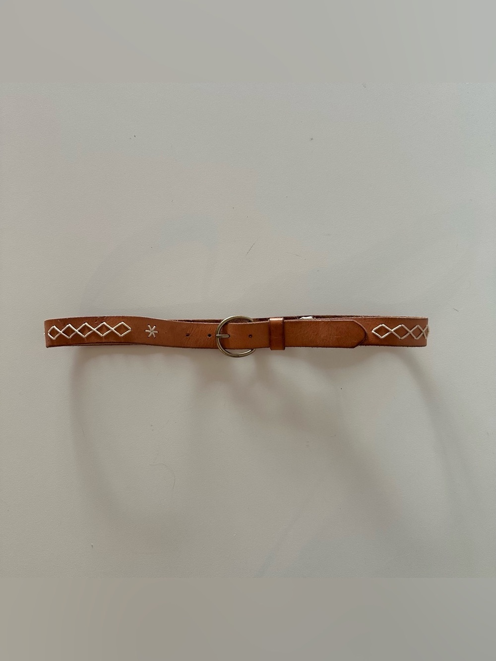 Vintage Y2K Genuine Leather American Eagle Embroidered Boho Western Belt M